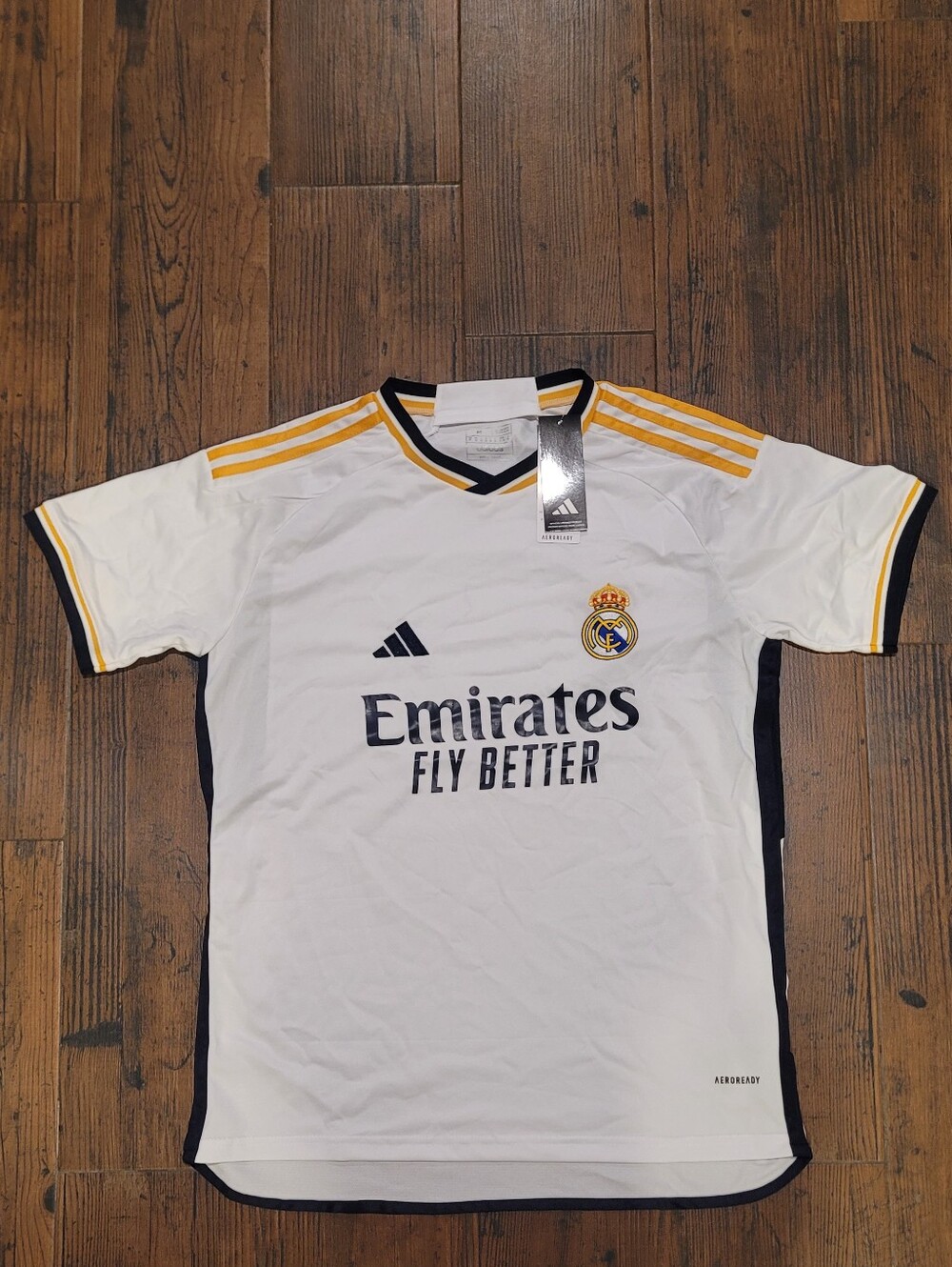 Adidas Real Madrid White & Gold Soccer Jersey
